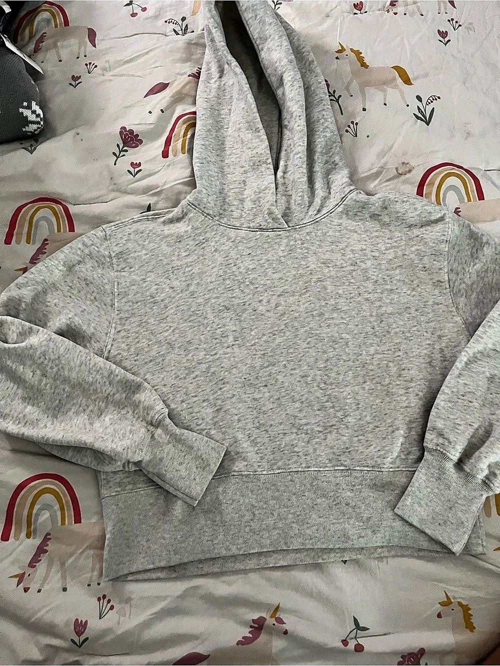Abercrombie & Fitch Soft A&F Collection Cropped Hoodie Gray Small